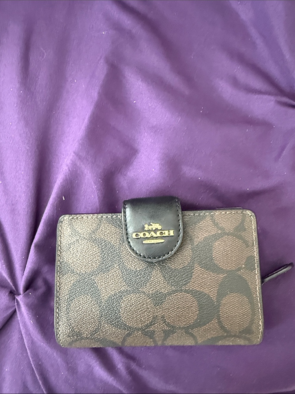 COACH Signature Small Wallet in Brown/Black